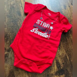 Way To Celebrate Patriotic | Independence Day infant onesie. Size: 3-6M.